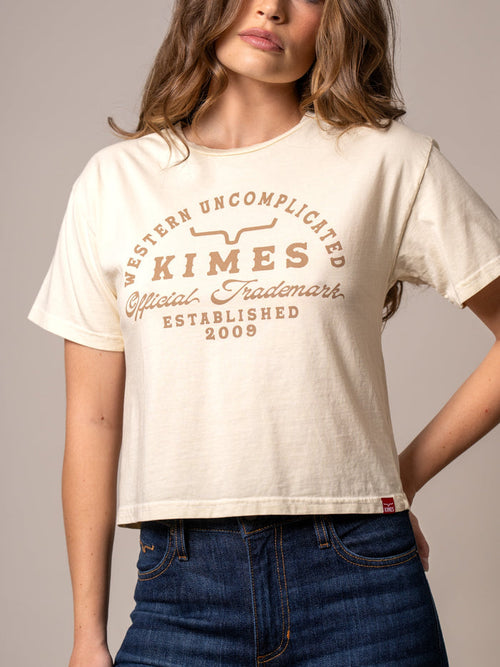 Kimes Ranch Ivory Crop T Shirt