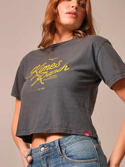 Kimes Ranch Lasso Script Crop Tee