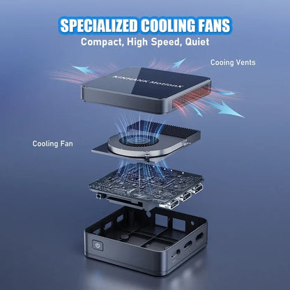 Specialized cooling fans with cooling vents and fan on a blue background