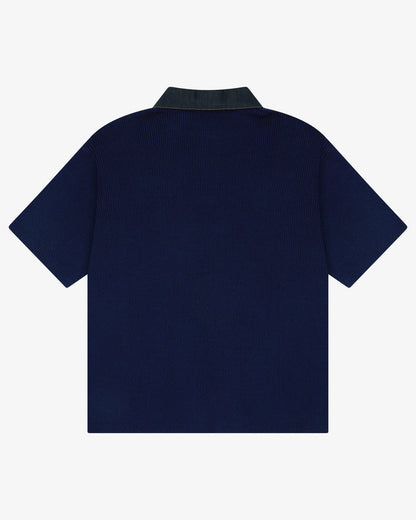 Knitted Polo - Navy