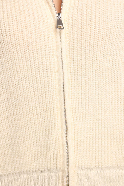 Petal and Pup USA KNITWEAR Kourtney Zip Cardigan - Cream