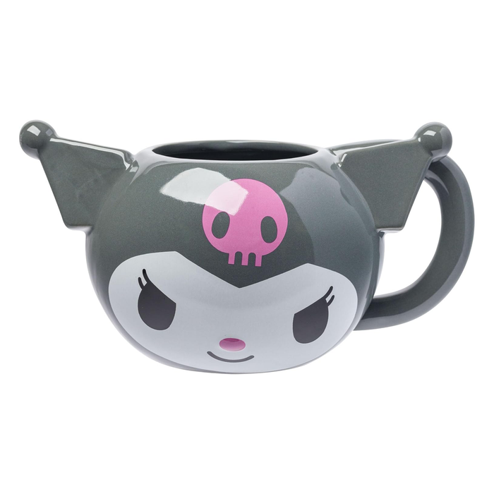 Kuromi Face Sculpted Mug (Gray) Home Goods Silver Buffalo