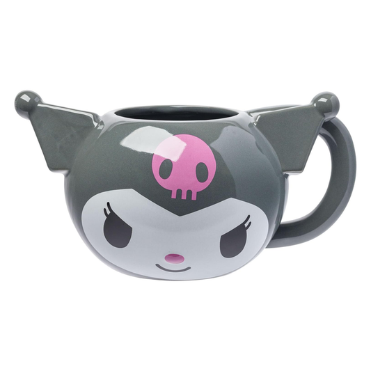 Kuromi Face Sculpted Mug (Gray) Home Goods Silver Buffalo