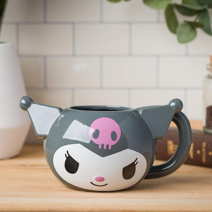 Kuromi Face Sculpted Mug (Gray) Home Goods Silver Buffalo