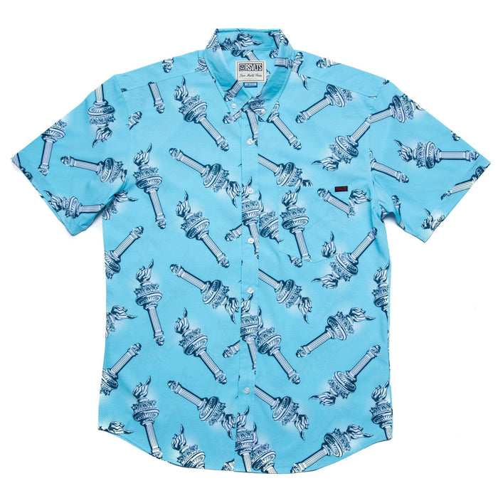 RSVLTS RSVLTS Short Sleeve Shirt Lady Liberty's Annual Torch Toss – KUNUFLEX Short Sleeve Shirt