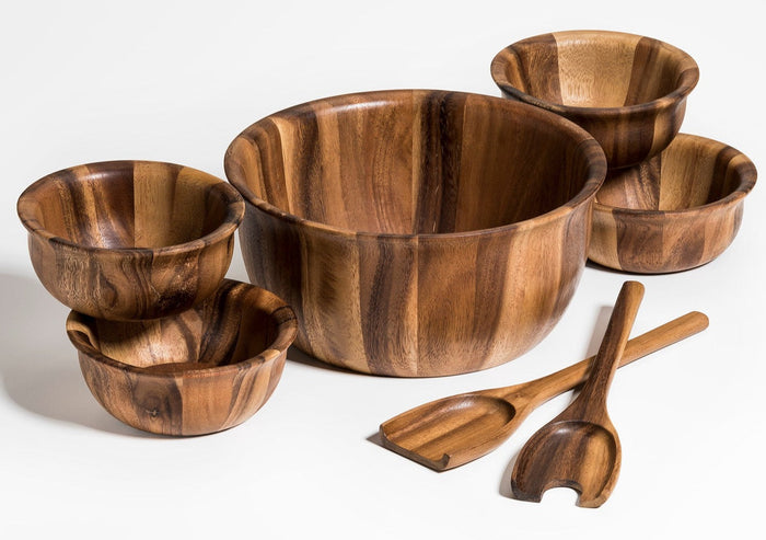 Large Salad Bowl with Servers and 4 Individuals [Online Only]