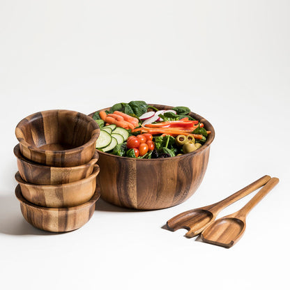 Large Salad Bowl with Servers and 4 Individuals [Online Only]