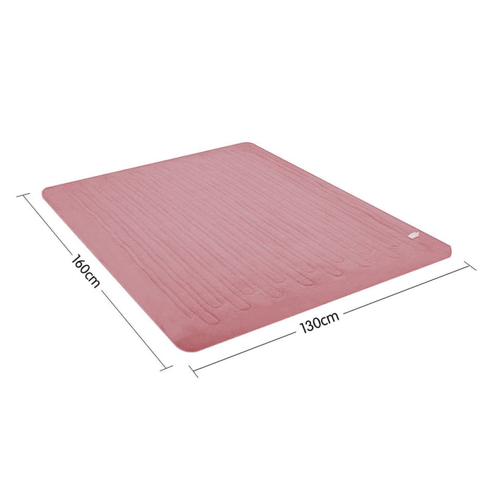 Laura Hill Heated Electric Blanket Throw Rug Coral Warm Fleece Pink -Home Living Store - -