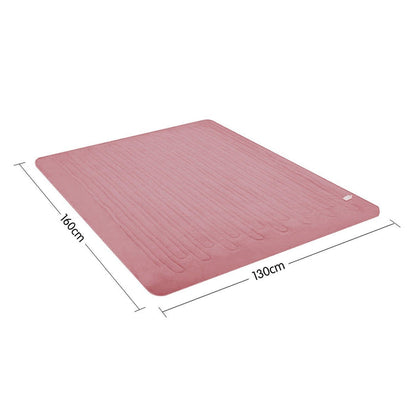 Laura Hill Heated Electric Blanket Throw Rug Coral Warm Fleece Pink -Home Living Store - -