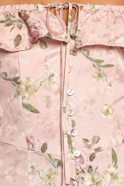 Petal and Pup USA DRESSES Lauryn Off The Shoulder Midi Dress - Blush Rose