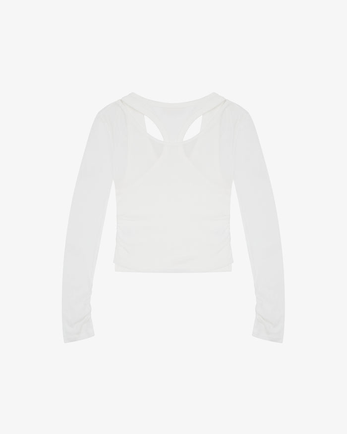 Layered Racer Tank - White