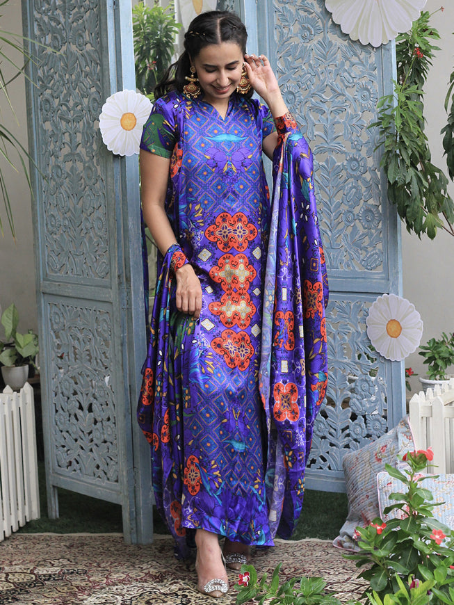 Layla Stylised Blue Festive Dress