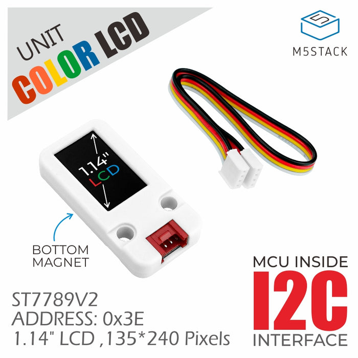 LCD Unit 1.14'' 135 × 240 Pixels Display - m5stack-store