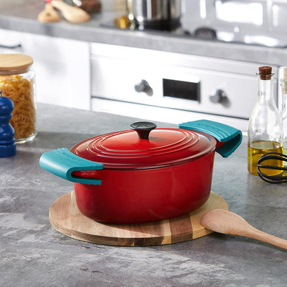 Le Creuset Side Handle Grip Caribbean Blue 2 Pieces