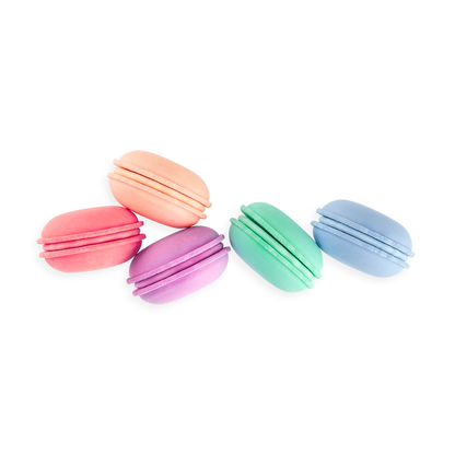 Side view of Le Macaron Patisserie Scented Erasers on top of eachother