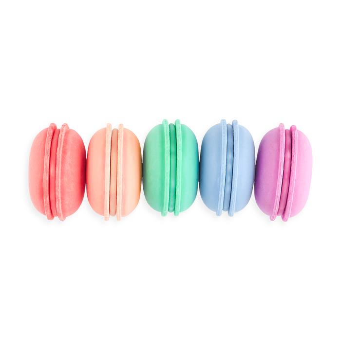 Le Macaron Patisserie Scented Erasers lined up side by side