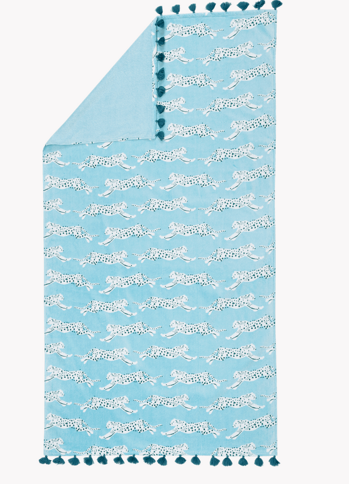 Leaping Leopard Beach Towel