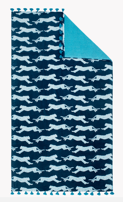 Leaping Leopard Beach Towel