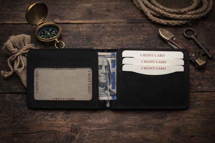 Leather Money Clip Wallet
