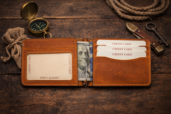 Leather Money Clip Wallet