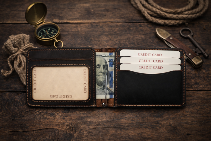 Leather Money Clip Wallet