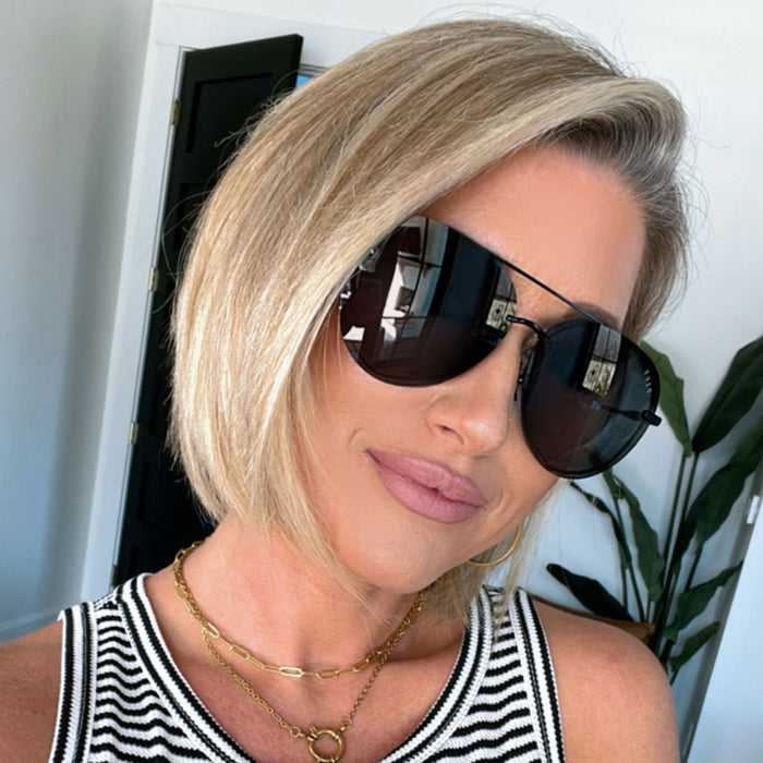 UGC - lifestyle - Kalee Rogers wearing the Lenox Black and Grey Gradient womens sunglasses from DIFF Eyewear
