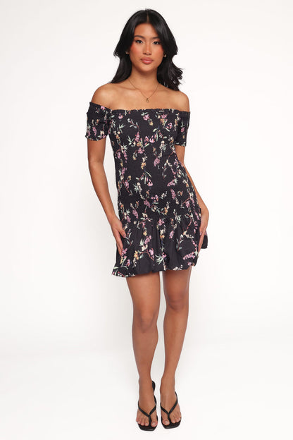 Petal and Pup USA DRESSES Lewis Mini Dress - Black Floral (Hold for Rack)