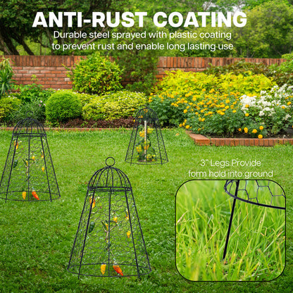 Garden cloches with anti-rust coating in a garden setting
