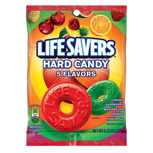 Lifesavers Candy 5 Flavor 6.25oz Peg Bag - 12ct