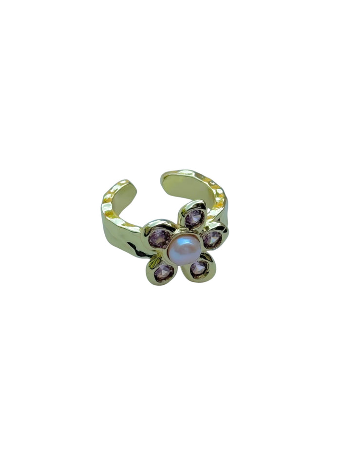 Light Pink Pearl Petal Ring
