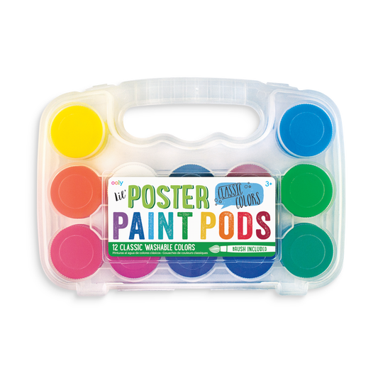 lil Poster Paint Pod set with 12 poster paint colors and a paintbrush