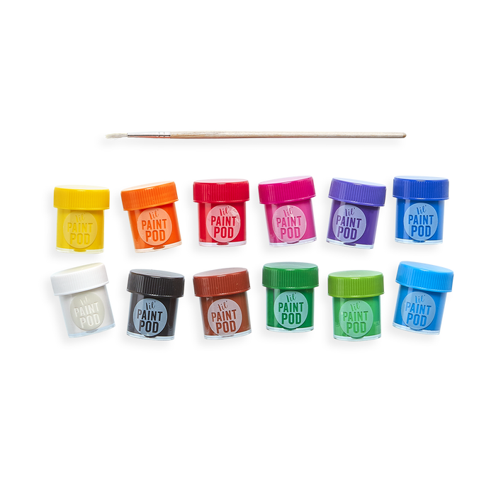 Classic Color lil' Poster Paint Pods and brush out of packaging