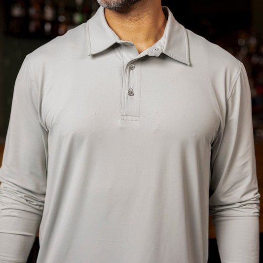 RSVLTS Breakfast Balls Commuter Long Sleeve Polo Limestone – Commuter Long Sleeve Polo Limestone – Commuter Long Sleeve Polo