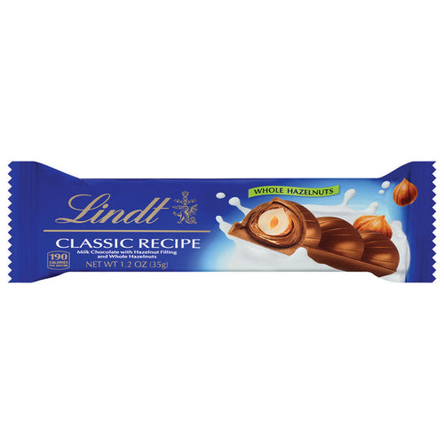 Lindt Classic Recipe Whole Hazelnut Stick Chocolate - 18 Count 1.2 OZ
