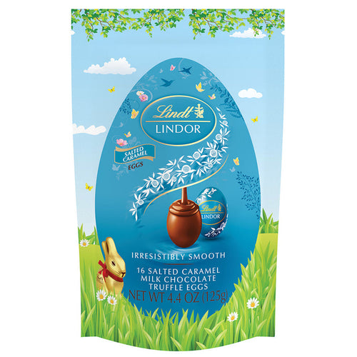 Lindt Lindor Salted Caramel Egg Candy Pouch - 8 Count