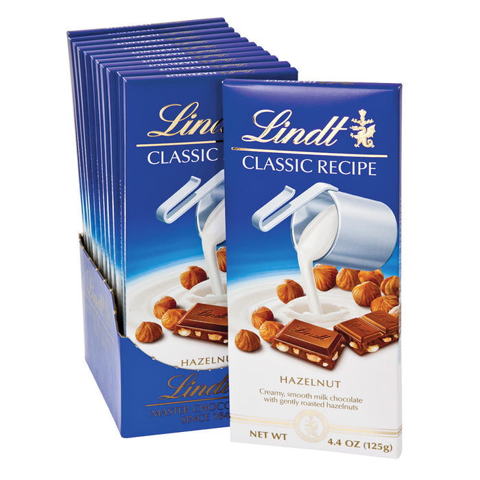 Lindt Swiss Classic Bar - Dark Chocolate with Hazelnut - 4.4 oz 12ct