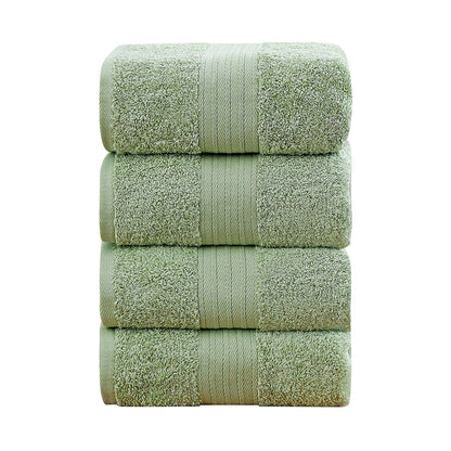 Linenland 4 Piece Cotton Bath Towels Set - Sage Green -Home Living Store - -