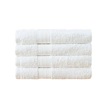 Linenland Bath Towel 4 Piece Cotton Hand Towels Set - White -Home Living Store - -