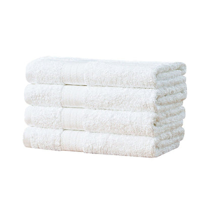 Linenland Bath Towel 4 Piece Cotton Hand Towels Set - White -Home Living Store - -