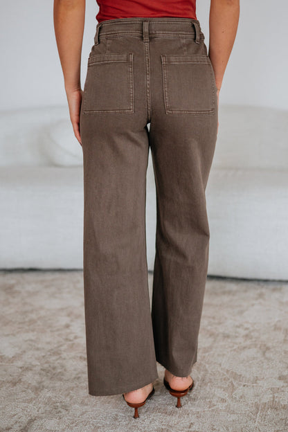 Linsley Wide Leg Pants - Mocha