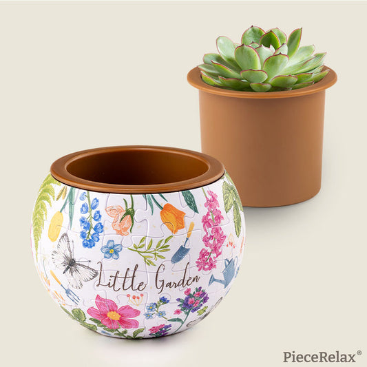 Featuring vibrant flowers, butterflies, and garden tools, this plant pot is a cheerful addition to any space. Let PieceRelax Puzzle Planter guide you through the joy of gardening, piece by piece, ensuring you'll always get there.