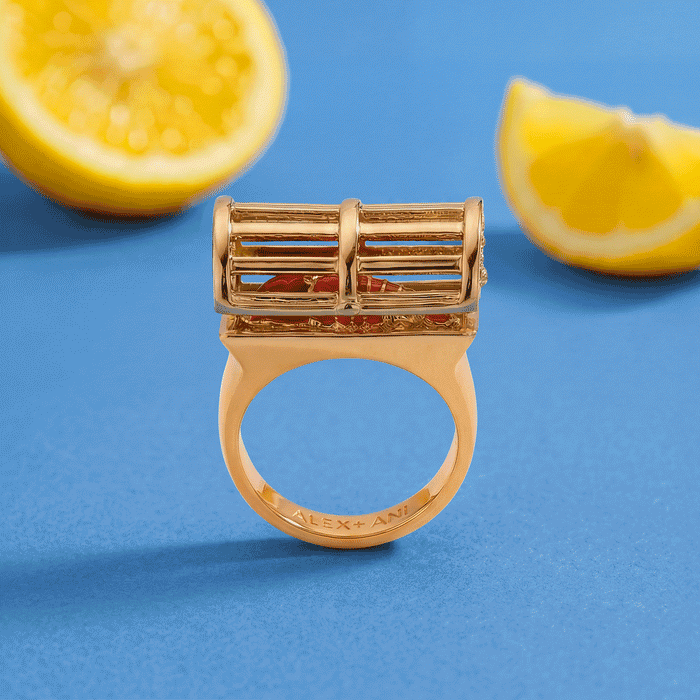 Lobster Boil Hinged Cage Ring