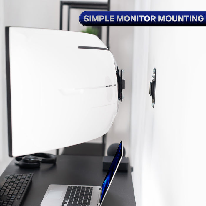 Simple monitor mounting with all hardware and instructions included.