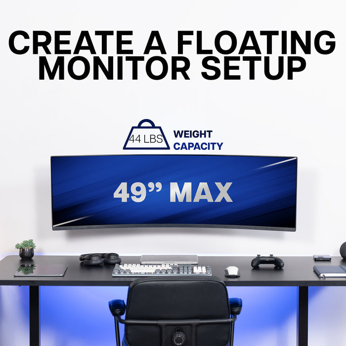 Create a floating monitor setup with a single monitor wall mount.