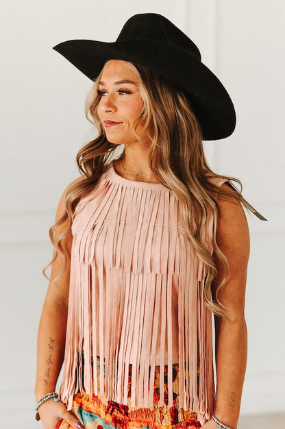 Lucky & Blessed Pink Fringe Top