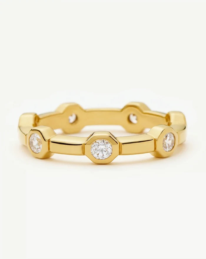 Lucy Williams Stackable Tennis Ring | 18ct Gold Plated Rings Missoma