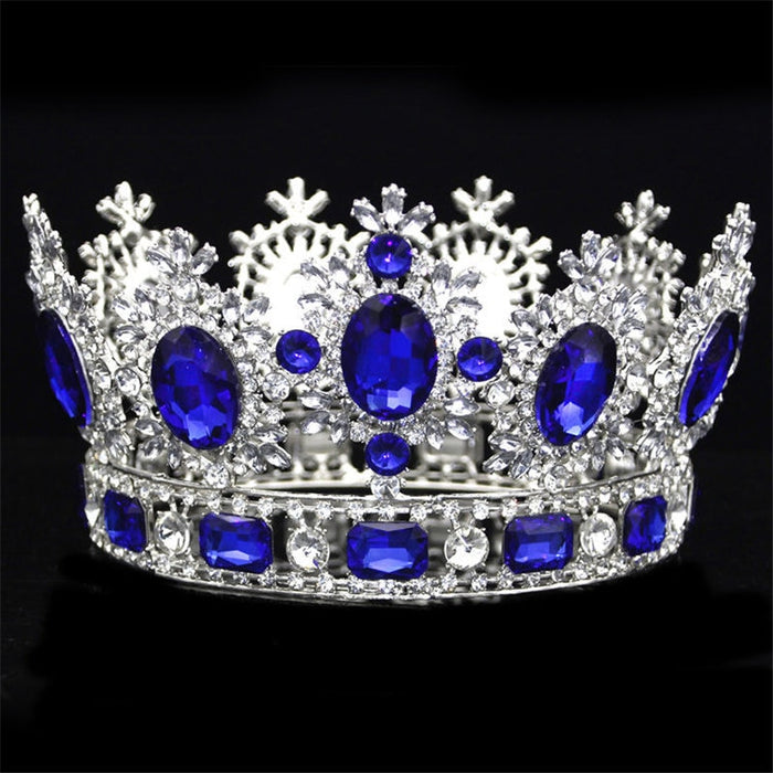 Luxuries Crystal Flower Majesty Crown for Wedding-Pageant or Mis Quince Tiaras