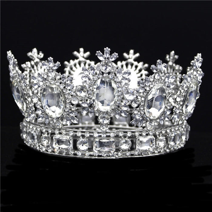 Luxuries Crystal Flower Majesty Crown for Wedding-Pageant or Mis Quince Tiaras