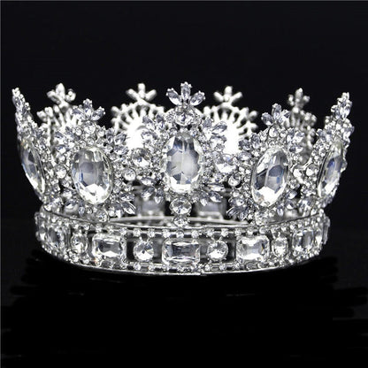 Luxuries Crystal Flower Majesty Crown for Wedding-Pageant or Mis Quince Tiaras