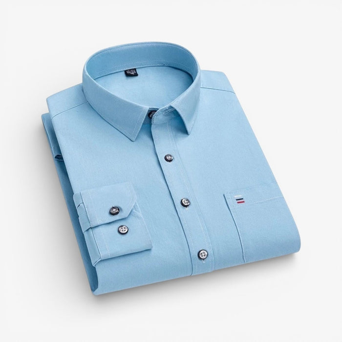 Luxury cotton shirt with single pocket - AntoniosClothing - Yellow